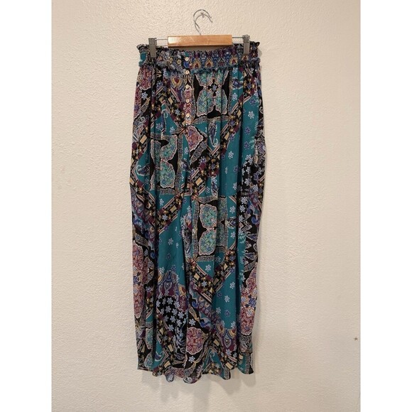 Free People Intimately Pants  Starshine SHEER PRINTED SMOCKED WAIST LOUNGE  Sm - Picture 3 of 8